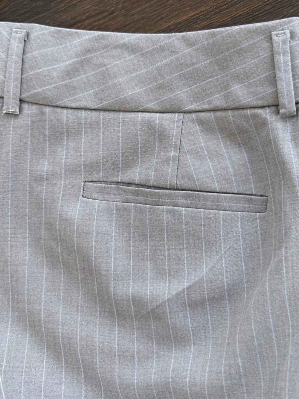 NWOT Banana Republic Martin Fit Pinstripe Bootcut Pants Gray Size 8 - Picture 11 of 12